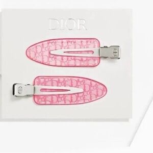 Dior Kids Pink Logo Hair Clips